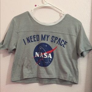 Crop top with “I need my space” and nasa logo